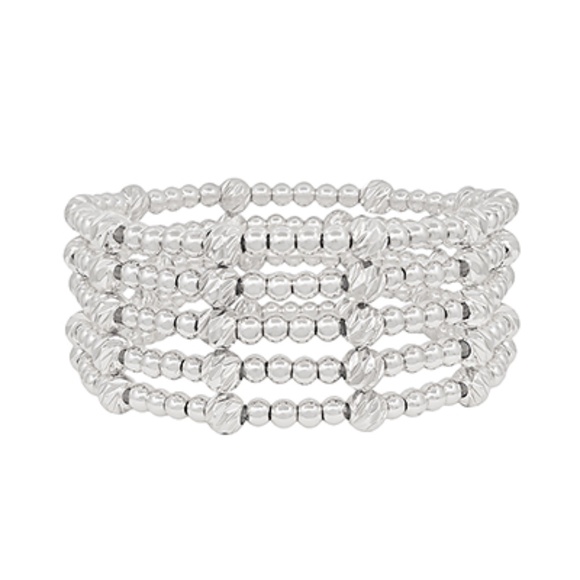 5 Row Textured CCB Bead Bracelet - Picture 2 of 2